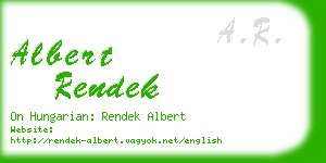 albert rendek business card